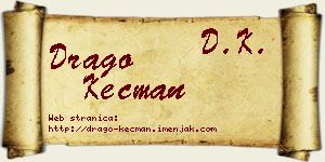 Drago Kecman vizit kartica